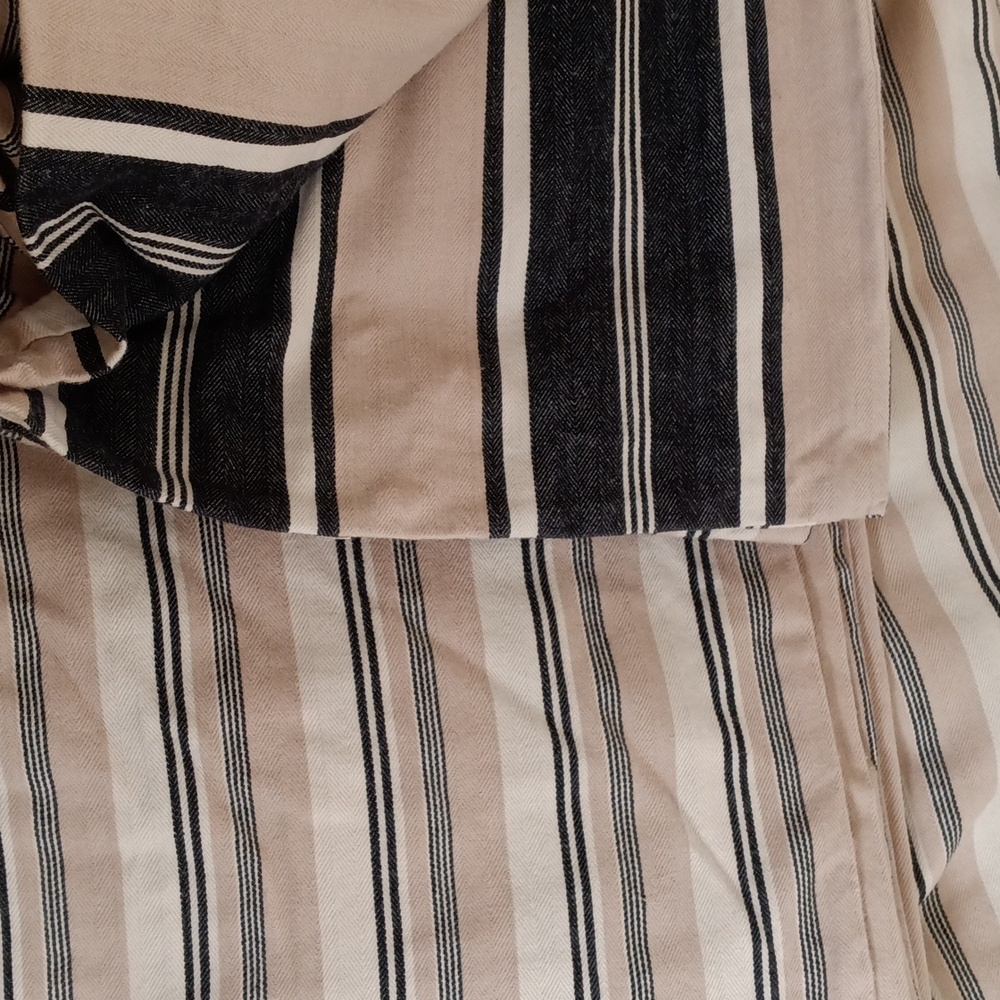 Pottery Barn Cotton Herringbone Awning Stripe King Duvet